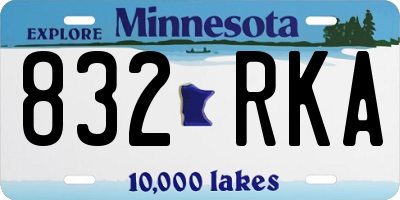 MN license plate 832RKA