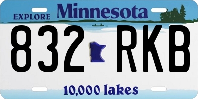 MN license plate 832RKB