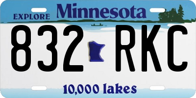 MN license plate 832RKC