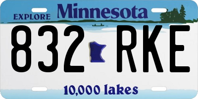 MN license plate 832RKE