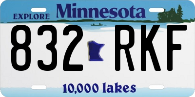 MN license plate 832RKF