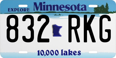 MN license plate 832RKG