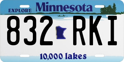 MN license plate 832RKI