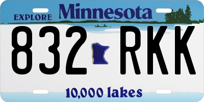 MN license plate 832RKK