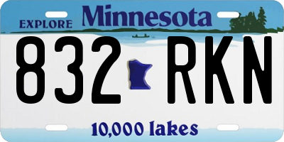 MN license plate 832RKN
