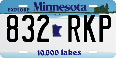 MN license plate 832RKP