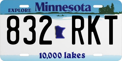 MN license plate 832RKT