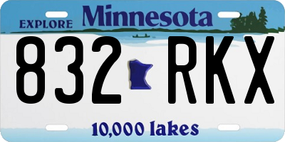 MN license plate 832RKX