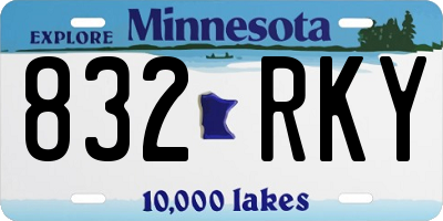 MN license plate 832RKY
