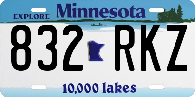MN license plate 832RKZ