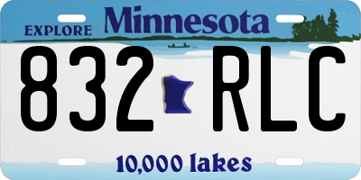 MN license plate 832RLC
