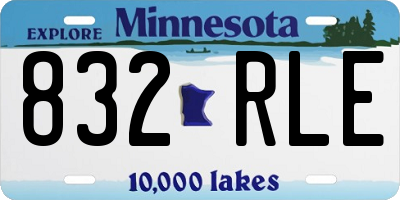 MN license plate 832RLE