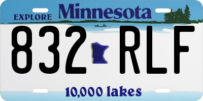 MN license plate 832RLF