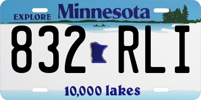 MN license plate 832RLI