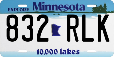 MN license plate 832RLK