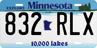 MN license plate 832RLX