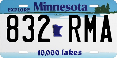 MN license plate 832RMA