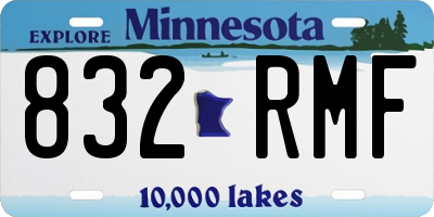 MN license plate 832RMF