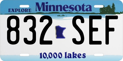 MN license plate 832SEF