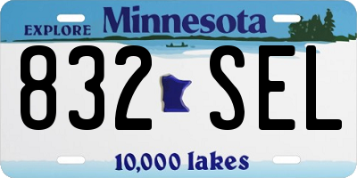 MN license plate 832SEL
