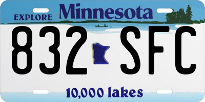MN license plate 832SFC
