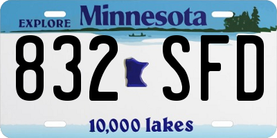 MN license plate 832SFD