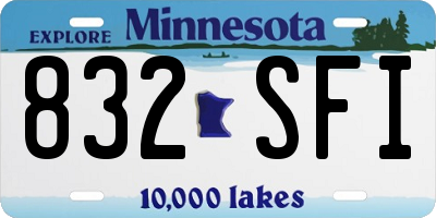 MN license plate 832SFI