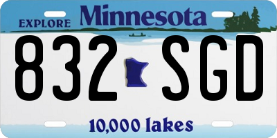 MN license plate 832SGD