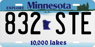 MN license plate 832STE