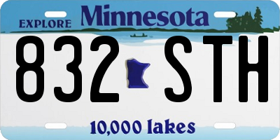 MN license plate 832STH