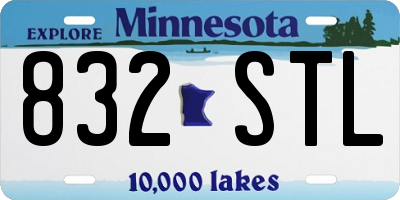 MN license plate 832STL