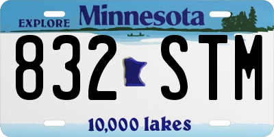 MN license plate 832STM