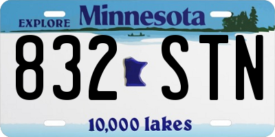 MN license plate 832STN