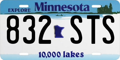 MN license plate 832STS