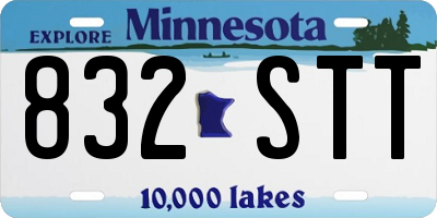 MN license plate 832STT