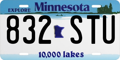 MN license plate 832STU