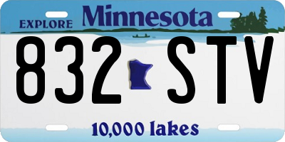 MN license plate 832STV