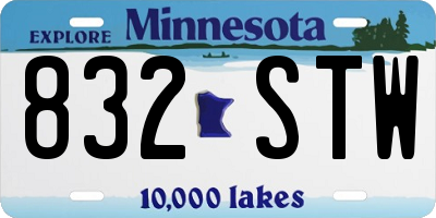MN license plate 832STW