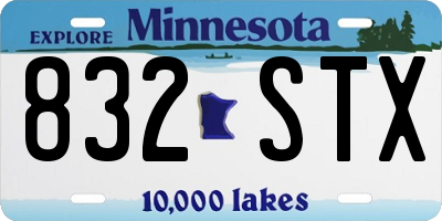 MN license plate 832STX