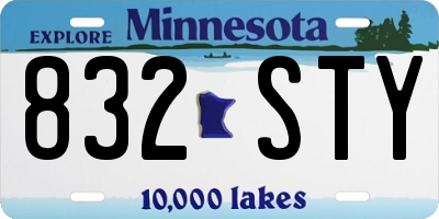 MN license plate 832STY