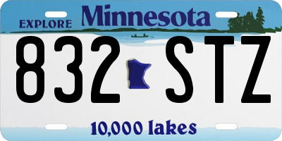 MN license plate 832STZ