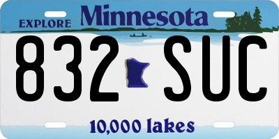 MN license plate 832SUC