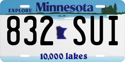 MN license plate 832SUI