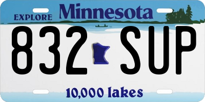 MN license plate 832SUP