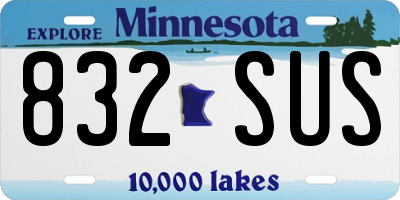 MN license plate 832SUS