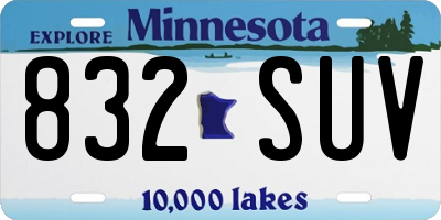 MN license plate 832SUV
