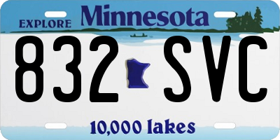 MN license plate 832SVC