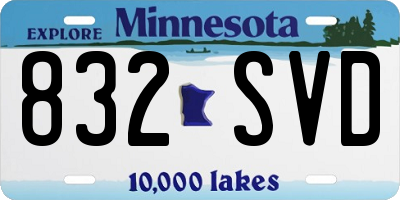MN license plate 832SVD