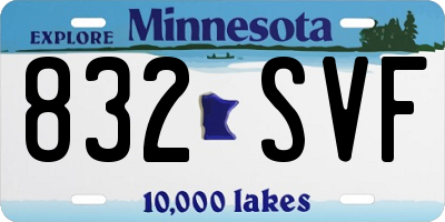 MN license plate 832SVF