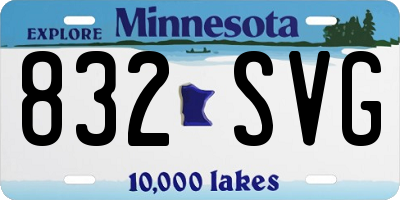MN license plate 832SVG